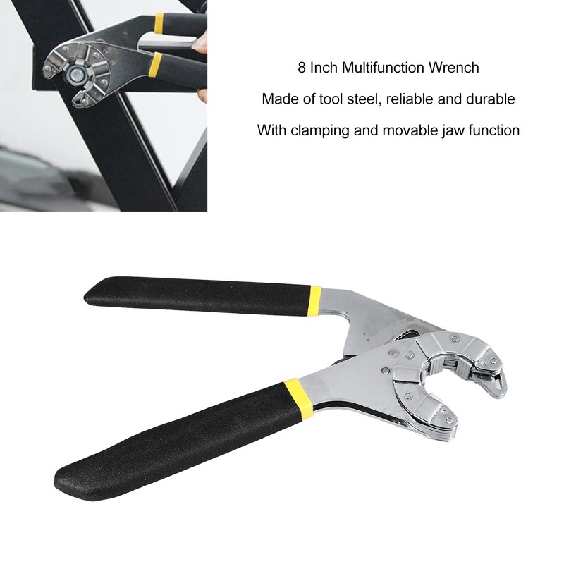 8 Inch Multifunctional Wrench Tool Steel Adjustable Open Wrench Serrated