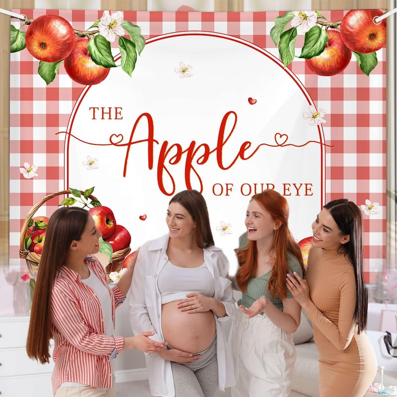 MEHOFOND 7x5ft Fall Apple Baby Shower Photography Backdrop Apple of