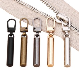 Set of 5 Fasteners, Pulls, Repair, Replacement, Zipper Fasteners, Repair Kit, Metal Zipper Tabs, Zipper Bags, Wallets, Clothes, Shoes, Handcraft, DIY, Pull Tabs, Replacement, No Tools Required, Easy