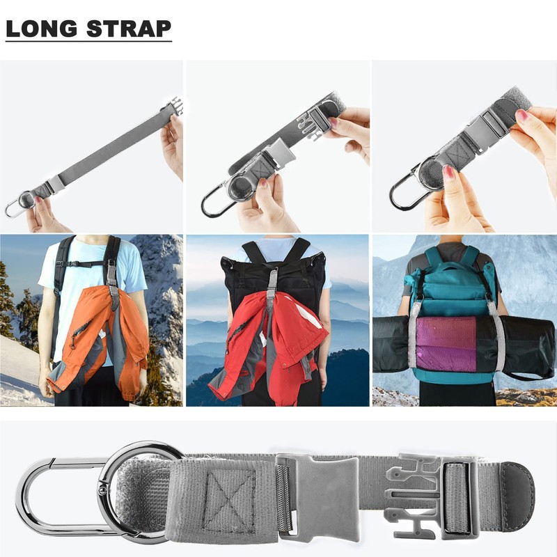 Elastic Jacket Gripper Travel Strap with D-ring Hooks and buckle,