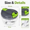 Manual Garlic Chopper for Food Prep - Pull-String Vegetable Mincer
