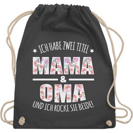 Shirtracer - Gym Bag Backpack - Gift - Have Two Titles: Mama & Oma, 01 Dark Grey