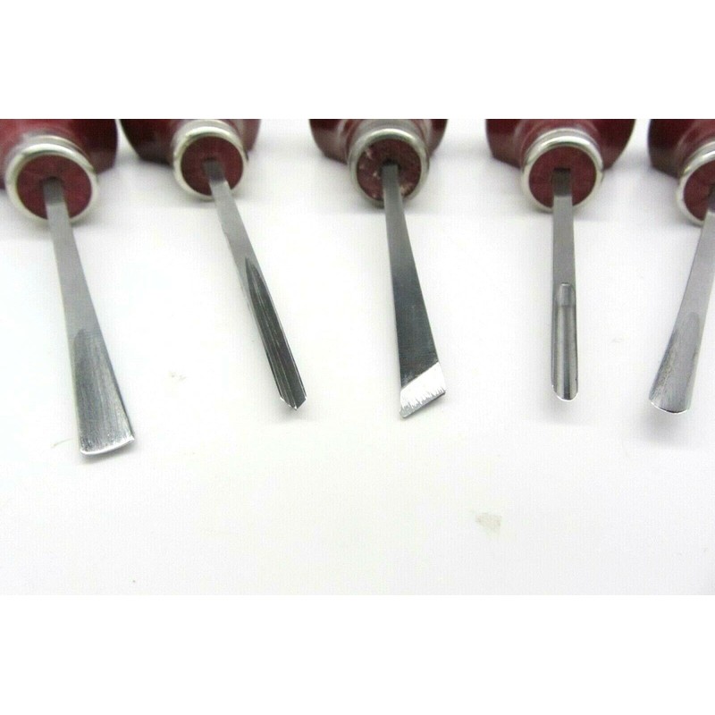 Ramelson Wood Carving Linoleum Chisel Gouge Tools 5pc Woodworking Metalworking