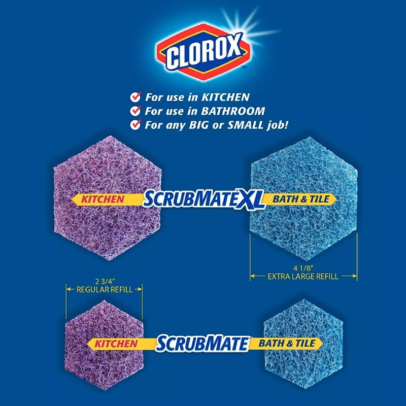 Clorox ScrubMate Bath Regular Scrubber Refill Pack; Includes 6 Refill