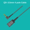 3.5mm Headset Adapter Cable Compatible with Plantronics QD for Android