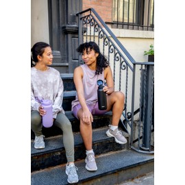 Ello Cooper 32oz Stainless Steel Water Bottle with 2 Lids Chug and Straw | Leak Proof | Double Walled and Vacuum Insulated | Built in Carry Loop | Dishwasher Safe | Black