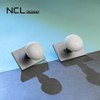 NCL White Door Knob, Satin Nickel Porcelain Door Knobs Interior,