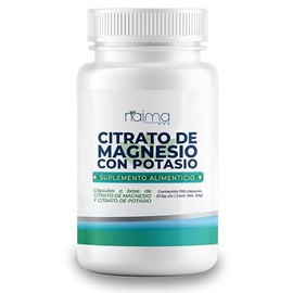 NAIMA Citrato de Magnesio con Potasio, 100 Cápsulas  Suplemento Alimenticio Ingredientes Naturales  Puro, Alta Absorción  Energía y Bienestar General 
