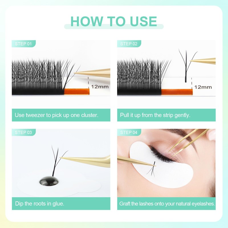 NAGARAKU 3D W Triple Core Eyelash Extensions, Eyelash Extension, Self-Fanning