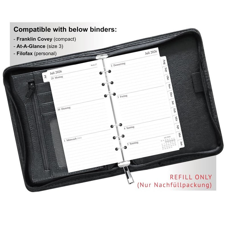 newestor 2026 Weekly Planner Insert Personal A6, 1 Week on