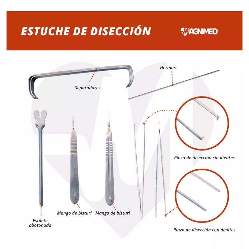 Ortopedia Ana Estuche Completo De Disección 12 Piezas