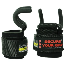 Best Weight Lifting Rod Hooks Heavy Duty Wrist Wraps Power Weight Lifting Training Gym Grips Straps Set of 2 (Black, Women-Wrist Size Small/Medium)