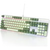 Fogruaden Full Size Mechanical Keyboard, Green Matcha Keyboard, Wired USB