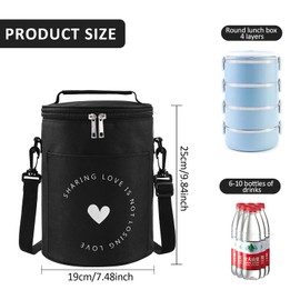 Mecctuck Cool Bag, Lunch Bag, 9 L, Foldable Lunch Bag, Cool Bag, Insulated Bag, Lunch Bag with Adjustable Shoulder Strap, Picnic Bag, Cool Bag for Work, School, On the Go