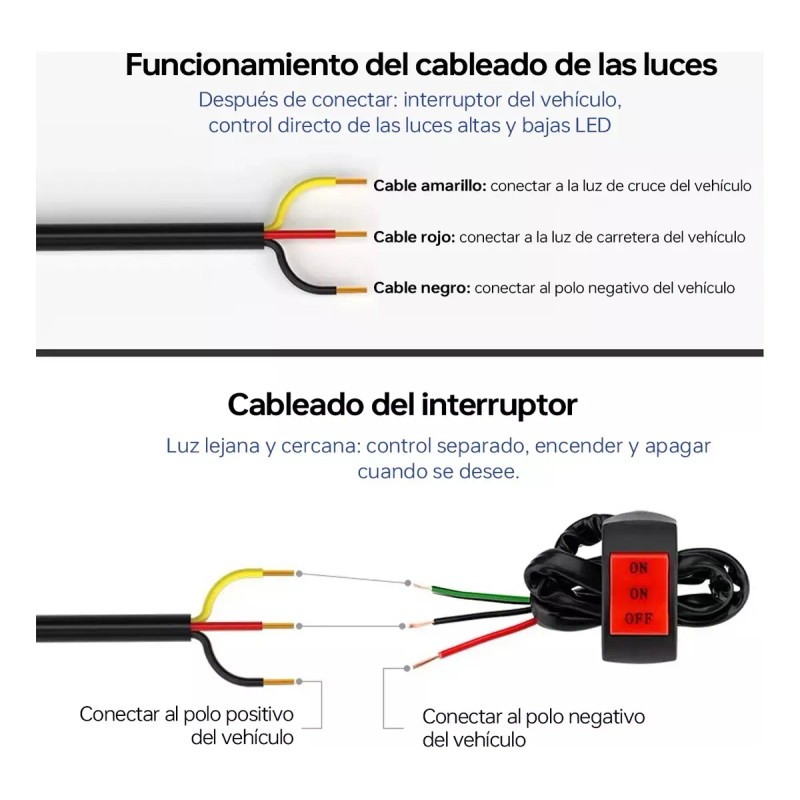 3 Par Faros Luces Led Para Motos Auto Doble Color