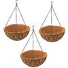 Rocky Mountain Goods Hanging Basket with Natural Coconut Liner - Thick coco liner hanging planter for less watering - Extra strength chain and hook included (1, 12")