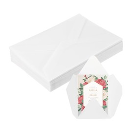 MECCANIXITY 30 Pack Vellum Jackets, 5x7 Inch Vellum Paper Pre-Folded Rhomb Vellum Envelopes Transparent 53GSM for Wedding Invitation Accessories Bridal Showers Birthdays Wraps