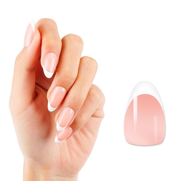 LKE French Tip Press On Nails, 160 Pcs Almond Fake