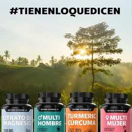 "Beyond Vitamins™ Citrato de Magnesio 2100mg | Alta Absorción y Sin Rellenos | Apoyo Muscular, Nervioso y Digestivo | 60 Cápsulas Veganas"