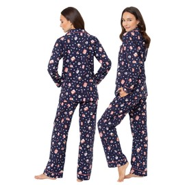 PajamaGram Womens Winter Pajamas - Warm Pajamas For Women, Mugs & Kisses, LG