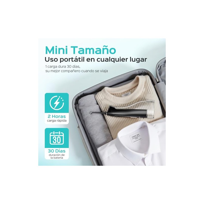 COSLUS C20 Irrigador Bucal Profesional, Pulsos de Alta Frecuencia, Negro