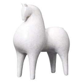 Pointnio Horse Sculpture Home Decor,Abstract Art Office Room Decor,Unique Horse Figurines for Living Room Shelf Decor Accent,Office Bookshelf Decorative Objects(White-Small)