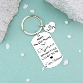 Crizaor Retirement Gifts For Women Men Retired Teacher Police Nurse Firefighter Military Inspirational Gifts Happy Retirement Keychian Keyring