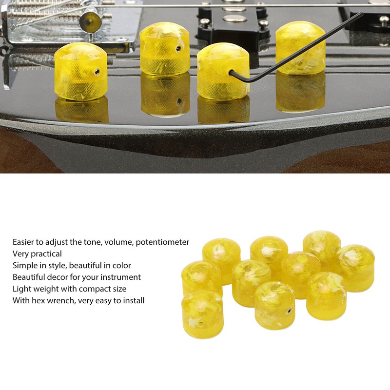 Volume Tone Dome Knobs Plastic Control Electric Guitar Bass Parts