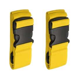 HARFINGTON 2pcs Luggage Straps Adjustable Buckle Luggage Connector Straps Nylon Suitcase Belt Strap Luggage Connect Attachment Accessories for Luggage Wraps Suitcases and Bags, Golden