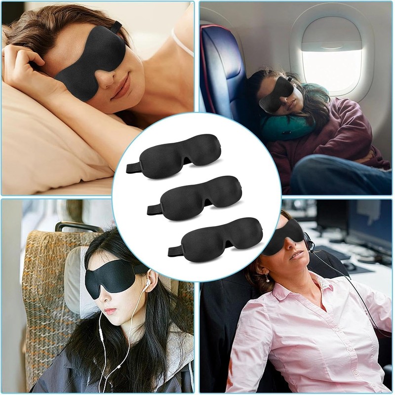 3 Piezas Mascara para Dormir, Cubre Ojos para Dormir, Antifaz