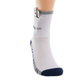 Premium Pick Pocket Proof Anti Theft Sock Wallets with Rugged Zipper and Hidden Pocket - Travelers, Bikers, Runners, Blue/Gray, 6-13