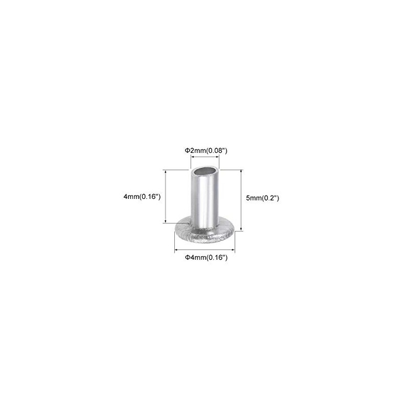 sourcing map 100 Pcs 2mm x 4mm Aluminum Flat Head