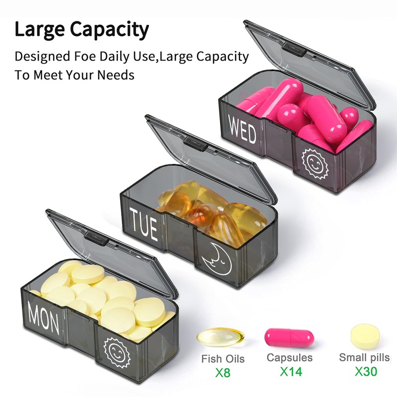 TOMSKYE Multi-functional Pill Case, Large Capacity, Surface Wool, Stylish, Portable