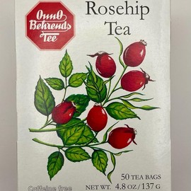 Onno Behrends Rosehip Tea 50 Tea Bags Caffeine Free 4.8oz/137g Herbal Tea - Beverage Natural - Flavour: Pack of 6