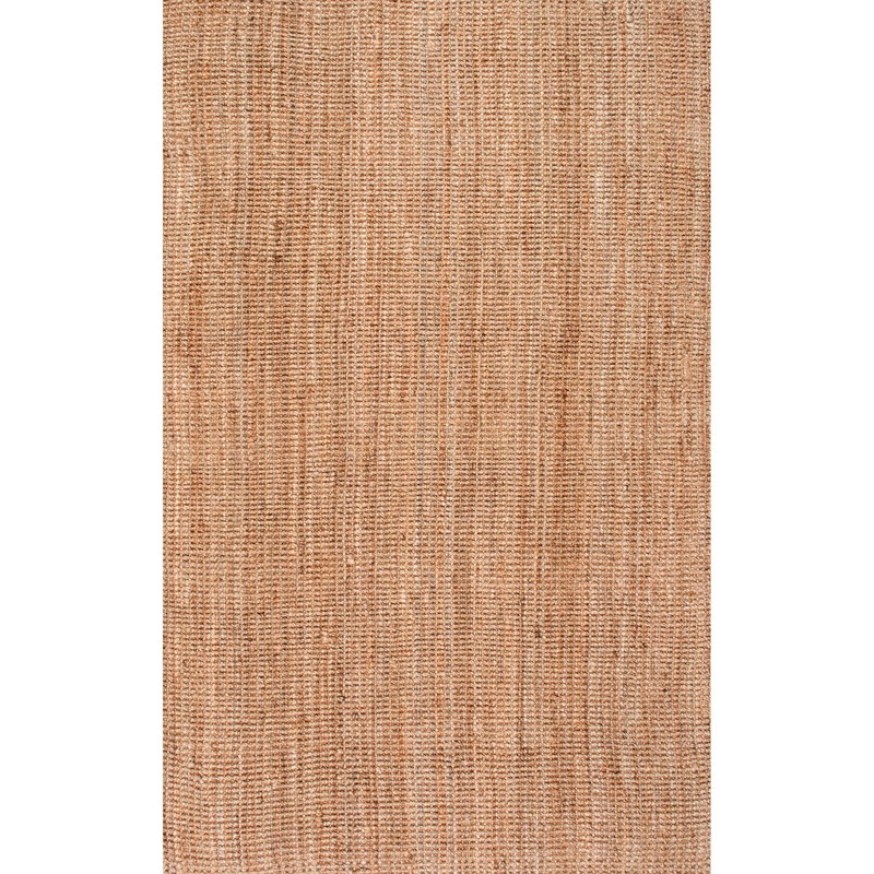 nuLOOM Ashli Handwoven Solid Jute Rug, 4' x 6', Natural