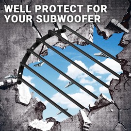 AICARS Metal Car Bar Grille Audio 12 Inches Speaker Subwoofer Grill Grille Cover 6 Bars- Pack of 1