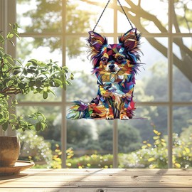 Chihuahua Ornament Acrylic Window Hanging, Gift for Dog Lovers, Home Wall Room Hanging Decor, Christmas Decorations