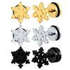 INFINIONLY Men's Women's Stainless Steel Earrings Studs Snowflake Statement Earrings