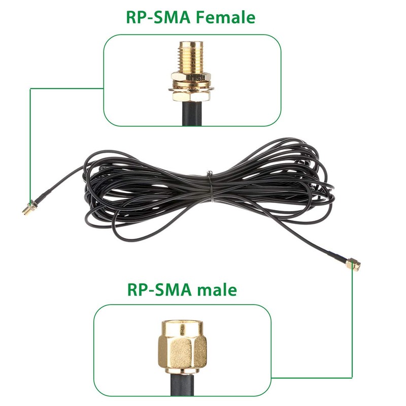 traderplus 3-Pack 10FT RP-SMA Male to Female Extension Cable WiFi