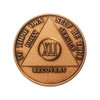 41 Year Antique Bronze AA (Alcoholics Anonymous)-Sober-Sobriety-Birthday-Medallion-Chip-Challenge