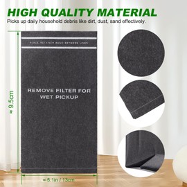 Shop Vac Filter Bags for Craftsman 2 to 2.5 Gallon Wet/Dry Vacuums and Powerhead Bucket Vac - Part# 38737 9-38737 CMXZVBE38737 (12 Vacuum Filter Bags and 4 Retaining Bands)