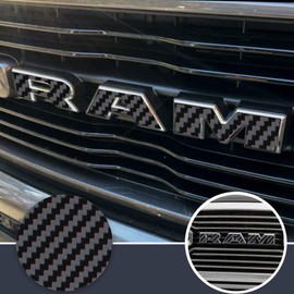 IPG for 2019-2021 Ram 1500 Grille Emblem Overlay Decal Stickers - Emblem Do it Yourself Stickers Set Personalize Your RAM (Black Carbon Fiber)