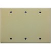 Ivory Wrinkle 3 Gang Blank Wall Plate - 3 Blank