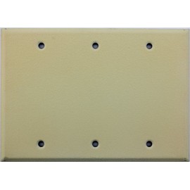 Ivory Wrinkle 3 Gang Blank Wall Plate - 3 Blank Cover