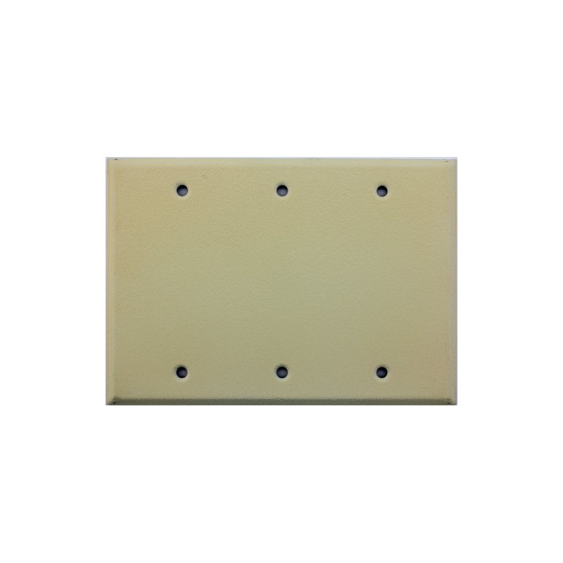 Ivory Wrinkle 3 Gang Blank Wall Plate - 3 Blank