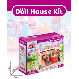 DIY Doll House Supermarket Playset, Miniature Shop with Cashier and Accessories, Girls Scene Simulation