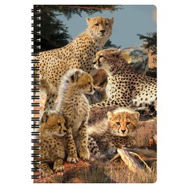 3D LiveLife A5 Notebook - Cheetah Clan from Deluxebase. 80 Page Lenticular 3D Cheetah Notebook. Superb School or Office Stationery