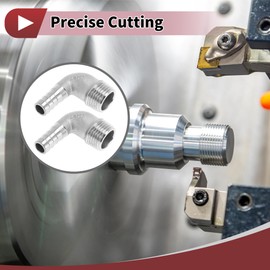 HEROFFIX 2 Pcs Hose Barb Fittings for Air Water Oil Gas Fuel 1/2" BSPT Male Stainless Steel Connector 15/32" OD Silver Tone 304 Stainless Steel