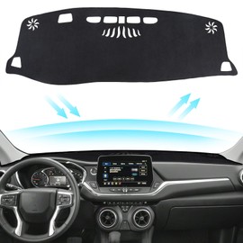 PeakPurit Black Dashboard Dash Board Cover Mat Carpet for Chevy Blazer 2019-2025 Accessories Dash Cover Flannel Material Dash Mat Sunshade