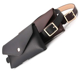 LEX STANDARD BL023 Women's Leather Waist Bag, Pouch, Belt, Wallet, Removable, Fashionable, 5 red
